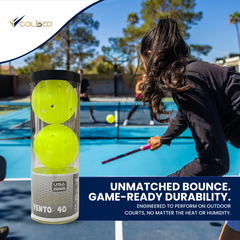 Coliseo Vento-40 Tournament Pickleball Balls – 3-Pack, 40-Hole Seamless Design, USAPA Approved