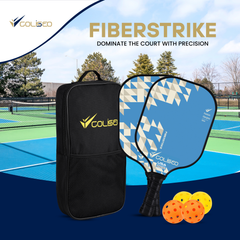 Coliseo FiberStrike Beginner Pickleball Set – Lightweight Fiberglass Paddles with Balls & Bag