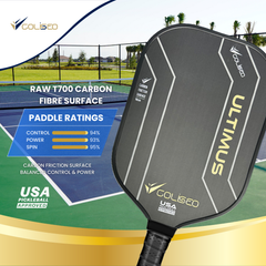 Coliseo Ultimus Pro Pickleball Paddle – 16mm wide T700 Carbon Fiber Racket with Thermoformed Core