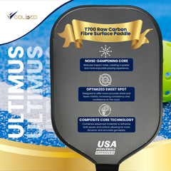 Coliseo Ultimus Pro Pickleball Paddle – 16mm wide T700 Carbon Fiber Racket with Thermoformed Core